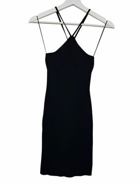RE.ONA Black Ribbed Bodycon Mini Dress